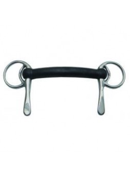 Half Spoon Cheek Snaffle Bit covered with Rubber Mouth Mullen